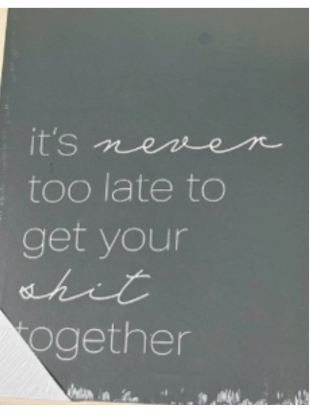 Funny Motivational Canvas Wall Art – “It’s Never Too Late to Get Your Sh*t Toget